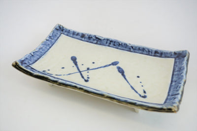 Shibuki Yakimono Sara Paint Splash Ceramic Rectangular Serving Plate