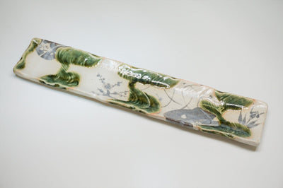 Tamayama Oribe Ryūsui Tosshutsu Nagasara Ceramic Sushi Plate