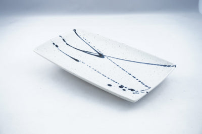 Gosu Nagash Yakimono Sara Paint Splash Ceramic Rectangular Serving Plate