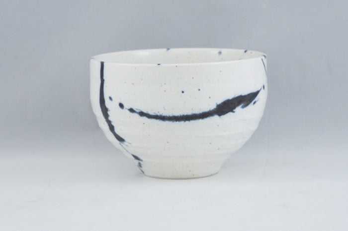 Blue Gosu Pigment Brush Ceramic Bowl