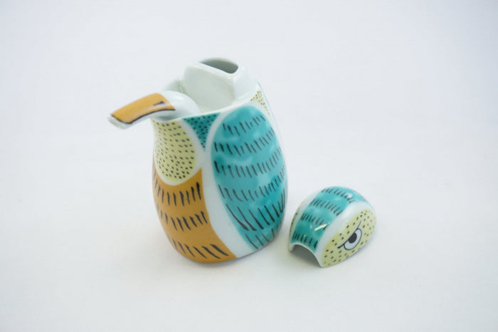 Nishiki Kingfisher Ceramic Shirutsugi Sauce Container