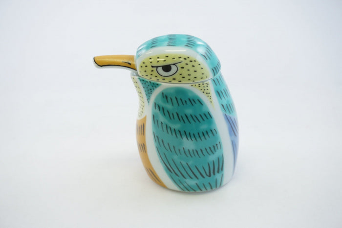 Nishiki Kingfisher Ceramic Shirutsugi Sauce Container