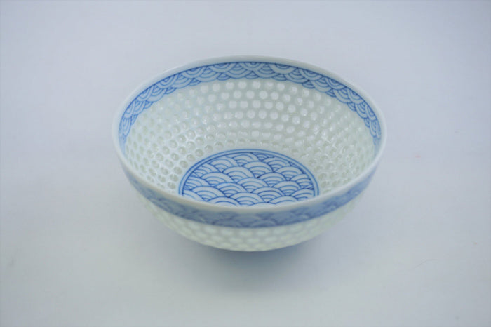 Crystal Blue Wave Ceramic Bowl