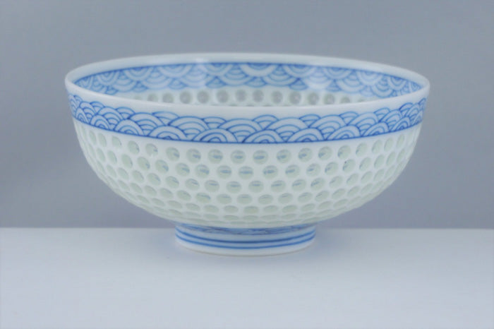 Crystal Blue Wave Ceramic Bowl