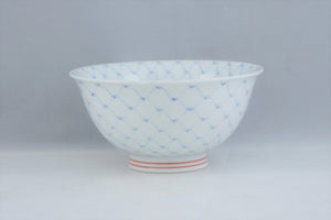 White Ceramic Rice Bowl with Mesh