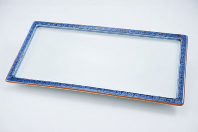 Fuchisabi Jimon Gaku Fuchi Chōkaku Sara Ceramic Rectangular Serving Plate