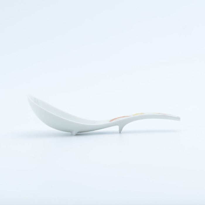 Orange Karakusa Ceramic Ramen Renge Spoon