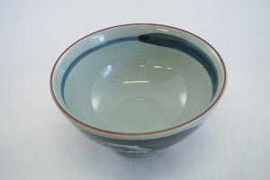 Blue Daruma Ceramic Rice Bowl