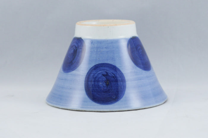 Gosu Pigment Red/Blue Dots Ceramic Rice Bowl