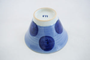 Gosu Pigment Red/Blue Dots Ceramic Rice Bowl