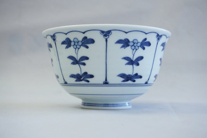 Sometsuke Blue Flower Ceramic Bowl