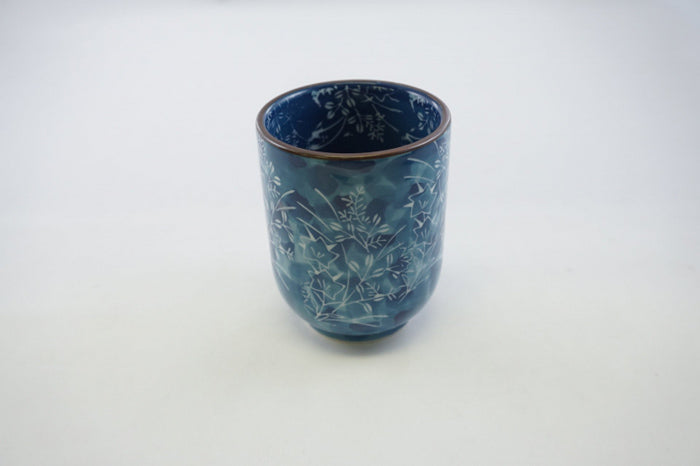 Sagano blue design ceramic tea cup