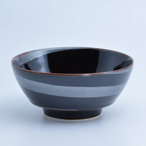 Tenmoku Uzuhake Brush Ceramic Ramen Bowl