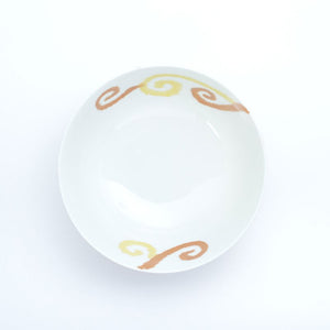 Orange Karakusa Ceramic Ramen Bowl