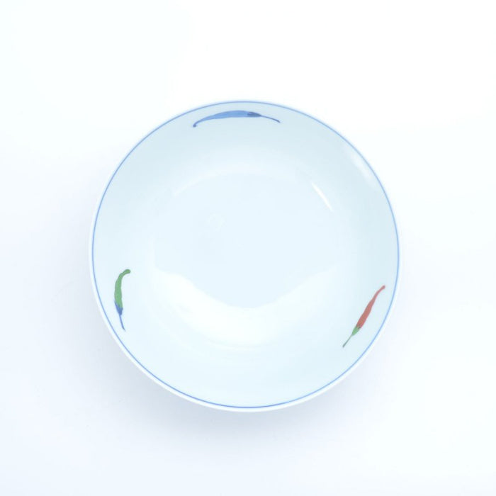 Three Color Pepper Ceramic Ramen Bowl