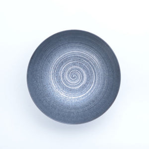 Ginhake Silver Ceramic Ramen Bowl