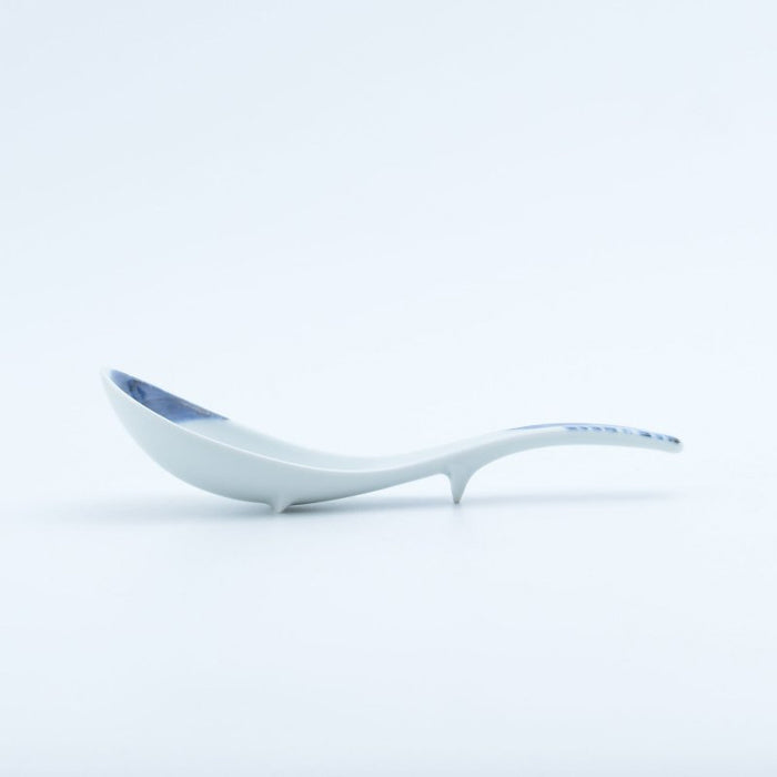 Blue Gosu Pigment Brush Ceramic Ramen Renge Spoon