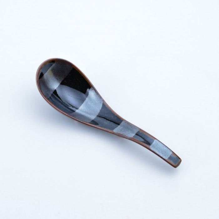 Tenmoku Uzu Hake Ceramic Ramen Renge Spoon