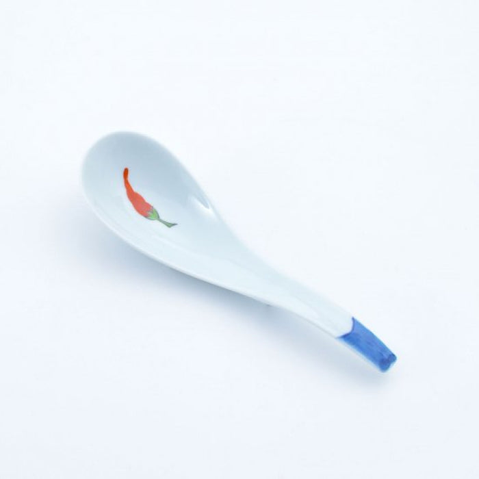 Three Color Pepper Ceramic Ramen Renge Spoon