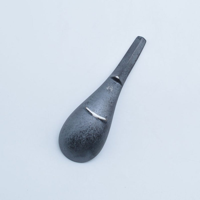 Ginhake Silver Ramen Renge Ceramic Spoon