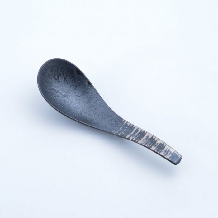 Ginhake Silver Ramen Renge Ceramic Spoon