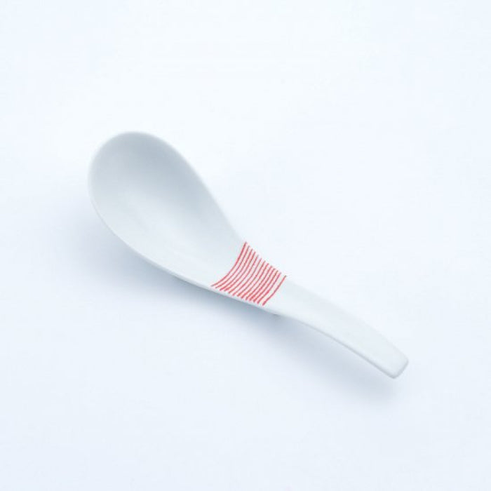 Red Gosu Pigment Ceramic Ramen Renge Spoon