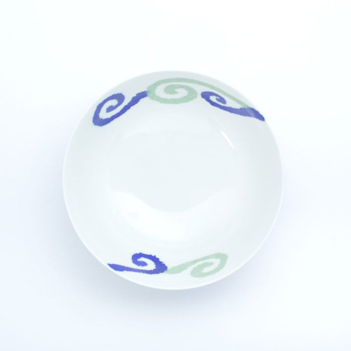 Blue Karakusa Ceramic Ramen Bowl