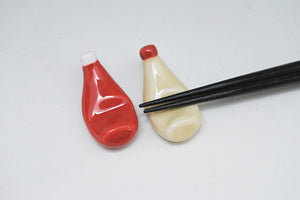 Handmade Arita Ceramic Chopstick Rest - Ketchup/Mayonnaise