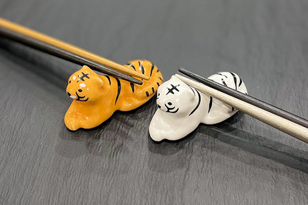 Handmade Ceramic Chopstick Rest - Japanese Zodiac Tiger - Ninja