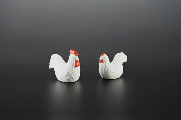 Handmade Ceramic Chopstick Rest - Japanese Zodiac Rooster / Hen