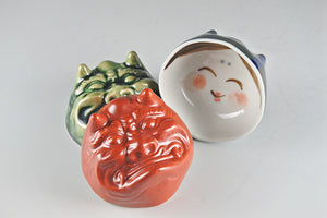 Smiley Face and Demon Ceramic Sake Cup