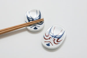Handmade Ceramic Chopstick Rest - Kabuki Mask