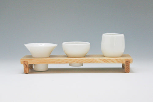 White Ceramic Sake Tasting Set
