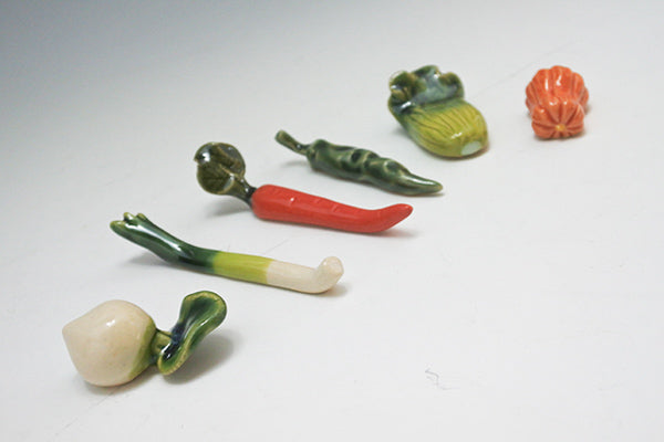 Handmade Ceramic Chopstick Rest - Kyoto Vegetable