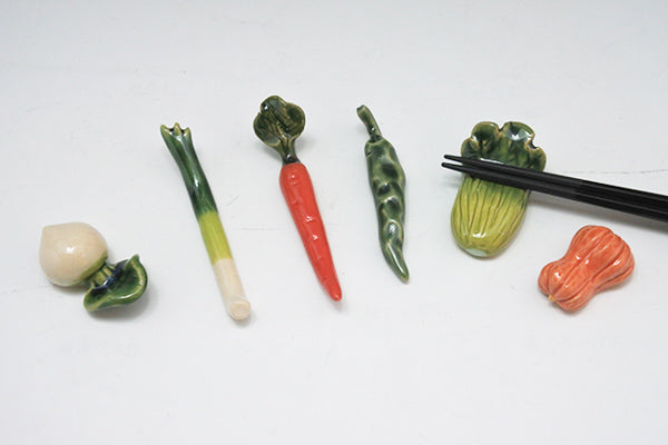 Set Of 2/4/6PCS Vegetable Series Chopstick Rest Ceramic Reusable Forks Holder Stand Spoon Pillow Japanese Chinese Style For Table Decor - View #10
