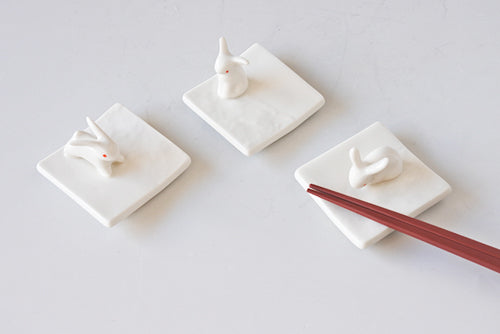 Ceramic Rabbit Shaped Chopstick Rest