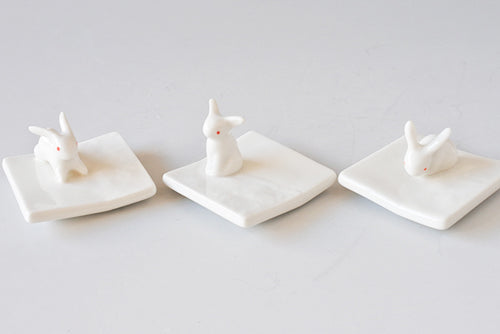 Ceramic Rabbit Shaped Chopstick Rest