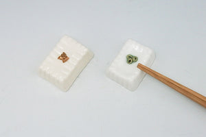 Handmade Ceramic Chopstick Rest - Tofu