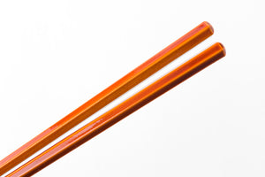 Orange and Black Urushi Style Hexagonal Chopsticks
