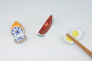 Handmade Arita Ceramic Chopstick Rest - Lemon/Watermelon/Egg